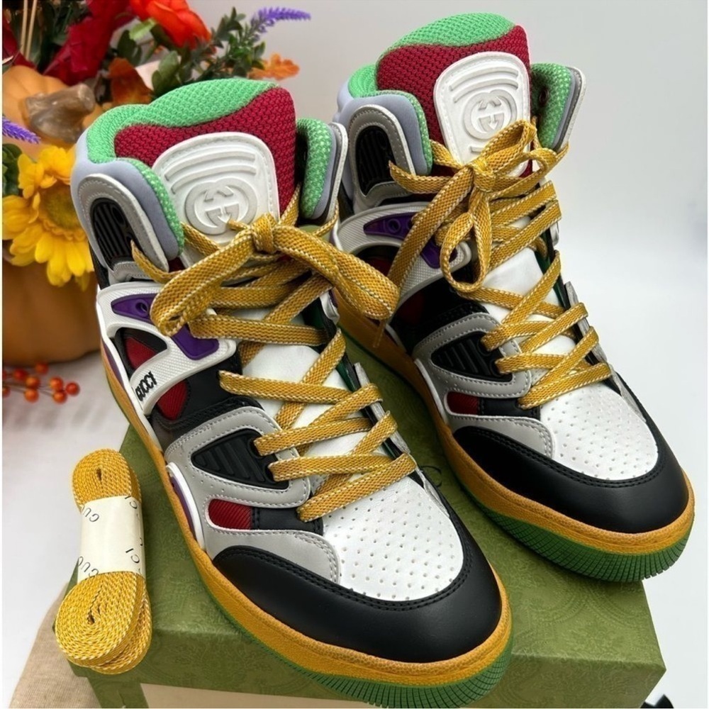 SOLD!!!!!!!!Women’s Gucci basket multicolored high top sneaker size 7.5 US made